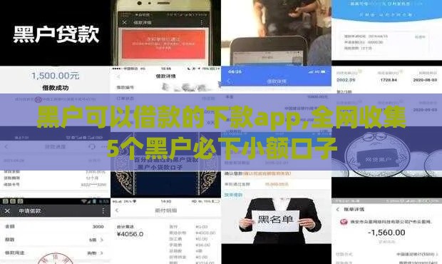 黑户可以借款的下款app,全网收集5个黑户必下小额口子