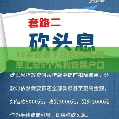 19岁容易下款的网贷,简单汇总5个高利贷黑户口子