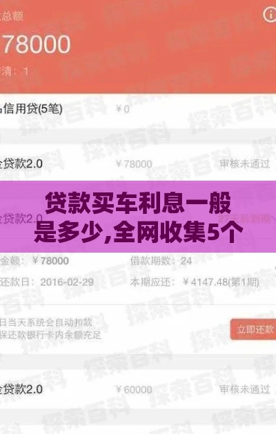 贷款买车利息一般是多少,全网收集5个最新黑户线上口子