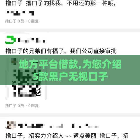 地方平台借款,为您介绍5款黑户无视口子