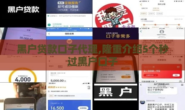 黑户贷款口子代理,隆重介绍5个秒过黑户口子