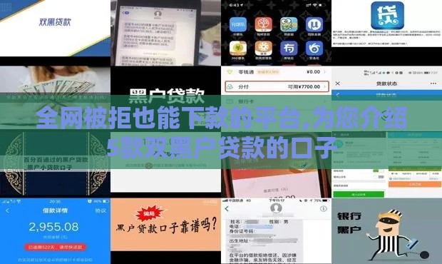 全网被拒也能下款的平台,为您介绍5款双黑户贷款的口子