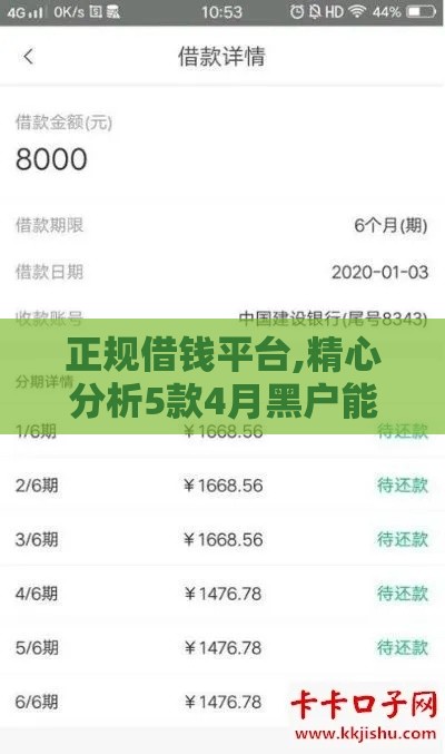 正规借钱平台,精心分析5款4月黑户能下款口子