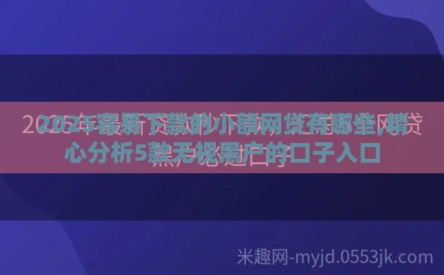 2025容易下款的小额网贷有哪些,精心分析5款无视黑户的口子入口