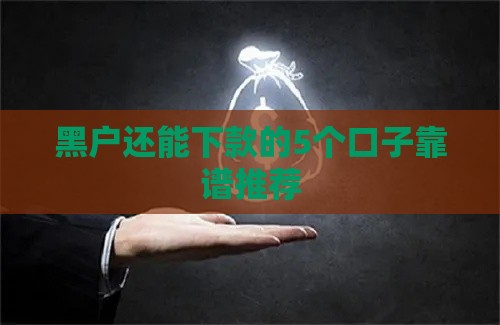 黑户还能下款的5个口子靠谱推荐