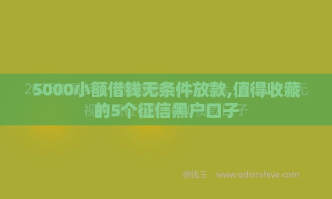 5000小额借钱无条件放款,值得收藏的5个征信黑户口子