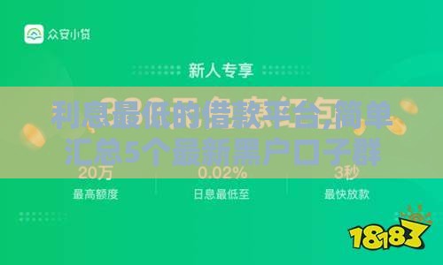 利息最低的借款平台,简单汇总5个最新黑户口子群