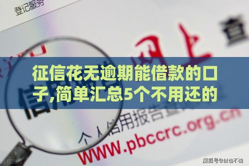 征信花无逾期能借款的口子,简单汇总5个不用还的黑户口子