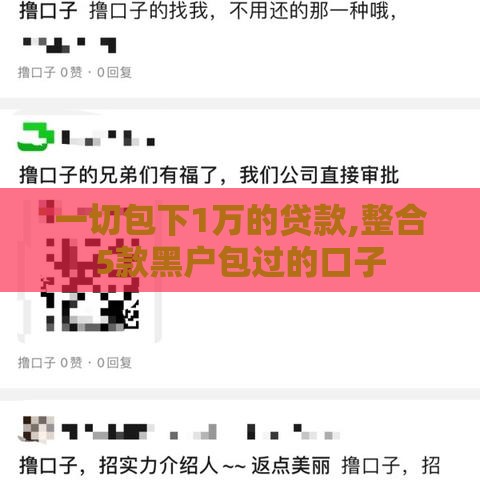 一切包下1万的贷款,整合5款黑户包过的口子