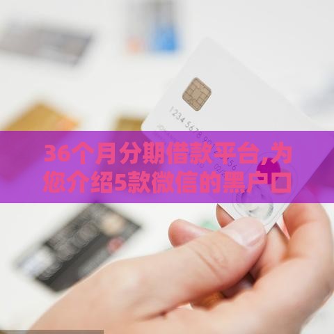 36个月分期借款平台,为您介绍5款微信的黑户口子 36个月分期借款平台,为您介绍5款微信的黑户口子