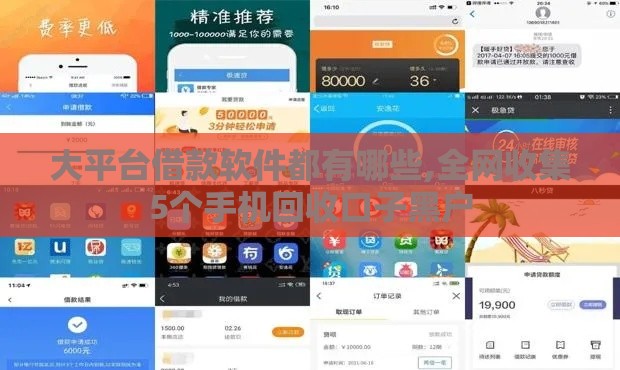 大平台借款软件都有哪些,全网收集5个手机回收口子黑户