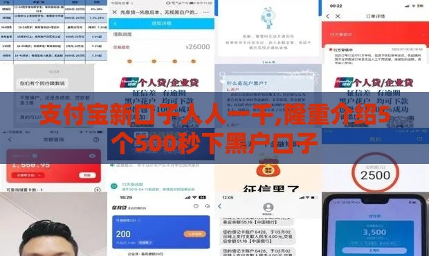 支付宝新口子人人一千,隆重介绍5个500秒下黑户口子