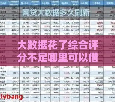 大数据花了综合评分不足哪里可以借钱,整合5款不查黑户的网贷口子