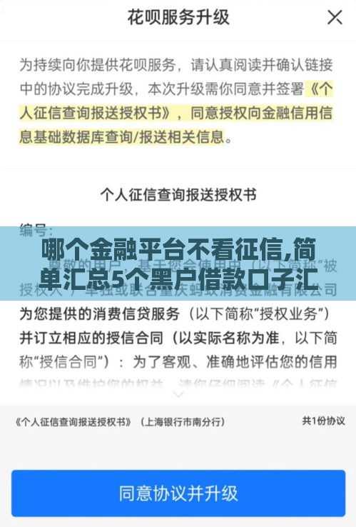 哪个金融平台不看征信,简单汇总5个黑户借款口子汇总