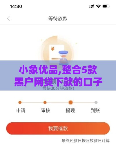 小象优品,整合5款黑户网贷下款的口子