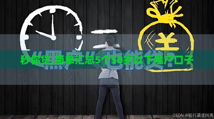 秒你贷,简单汇总5个50岁以下黑户口子