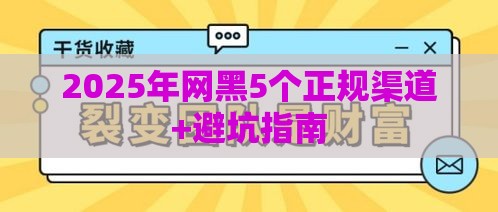 2025年网黑5个正规渠道+避坑指南