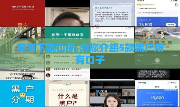 实测下款口子,为您介绍5款黑户所有口子