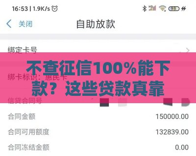 不查征信100%能下款？这些贷款真靠谱吗