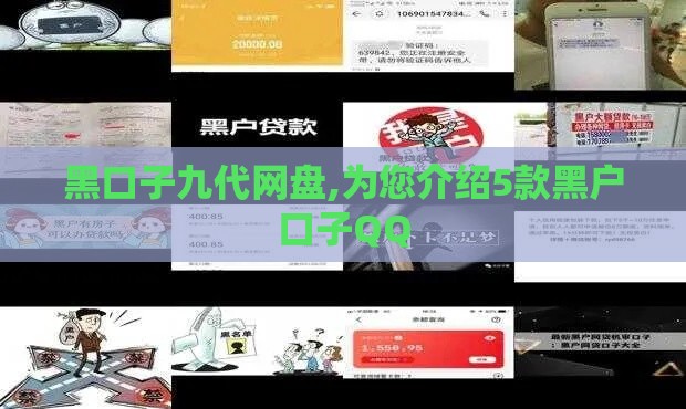 黑口子九代网盘,为您介绍5款黑户口子QQ