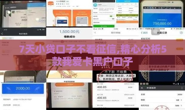 7天小贷口子不看征信,精心分析5款我爱卡黑户口子