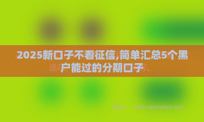 2025新口子不看征信,简单汇总5个黑户能过的分期口子 2025新口子不看征信,简单汇总5个黑户能过的分期口子