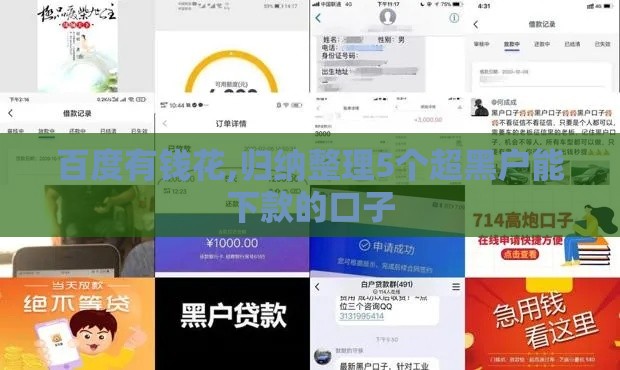 百度有钱花,归纳整理5个超黑户能下款的口子 百度有钱花,归纳整理5个超黑户能下款的口子