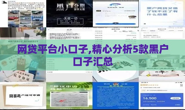 网贷平台小口子,精心分析5款黑户口子汇总