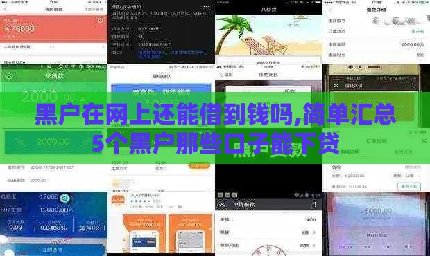 黑户在网上还能借到钱吗,简单汇总5个黑户那些口子能下贷