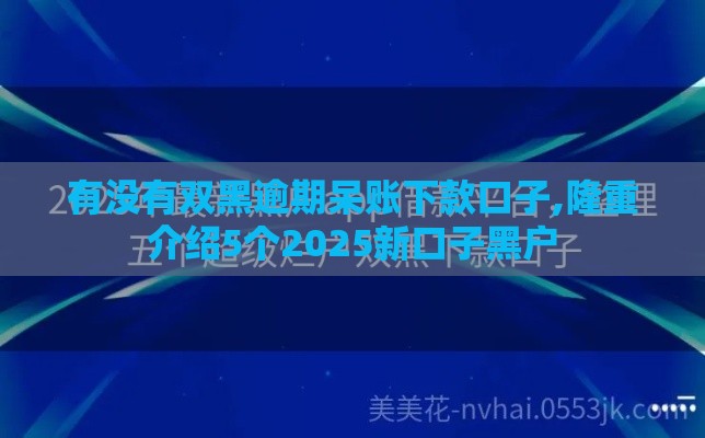 有没有双黑逾期呆账下款口子,隆重介绍5个2025新口子黑户 有没有双黑逾期呆账下款口子,隆重介绍5个2025新口子黑户