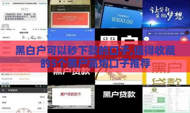 黑白户可以秒下款的口子,值得收藏的5个黑户高炮口子推荐