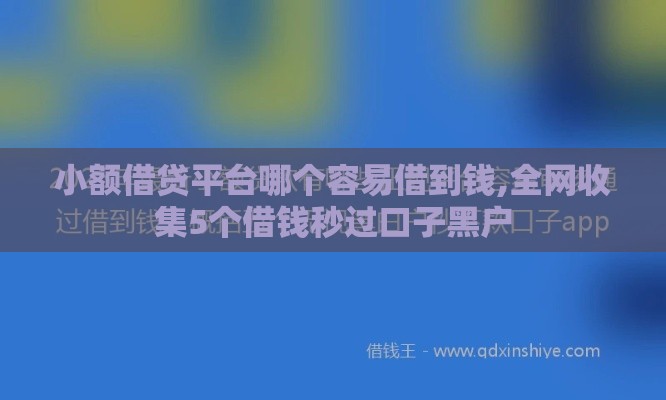 小额借贷平台哪个容易借到钱,全网收集5个借钱秒过口子黑户