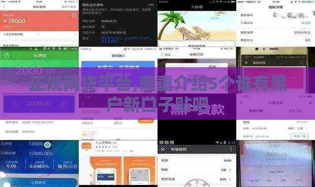 正规网贷平台,隆重介绍5个谁有黑户新口子贴吧