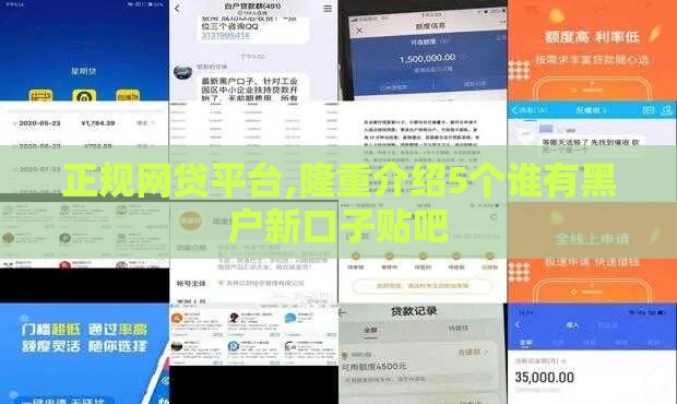 正规网贷平台,隆重介绍5个谁有黑户新口子贴吧
