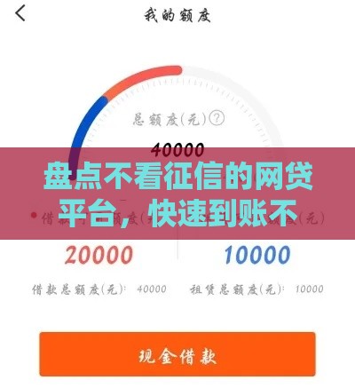 盘点不看征信的网贷平台，快速到账不踩坑