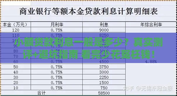 小额贷款利息一般是多少？真实测评+避坑指南 看完少花冤枉钱！