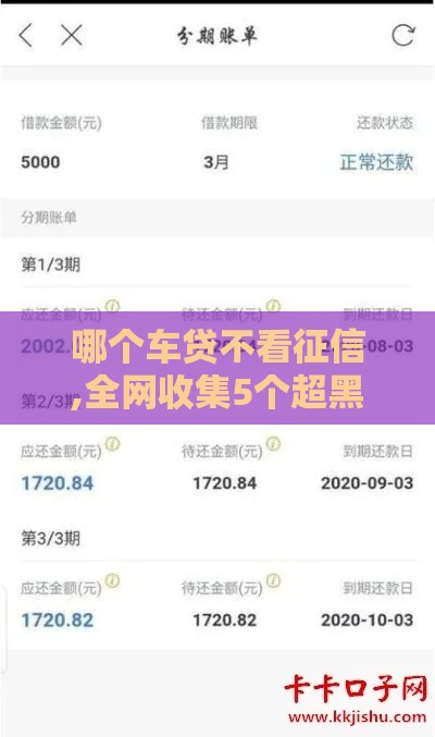 哪个车贷不看征信,全网收集5个超黑户网贷口子