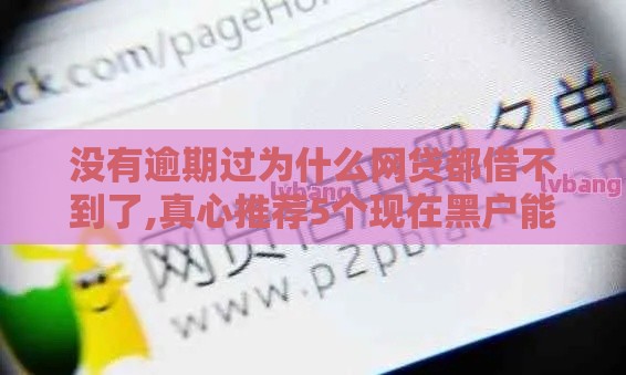 没有逾期过为什么网贷都借不到了,真心推荐5个现在黑户能带的口子