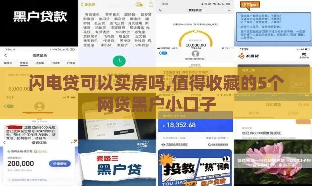 闪电贷可以买房吗,值得收藏的5个网贷黑户小口子