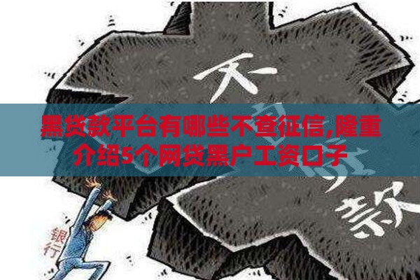 黑贷款平台有哪些不查征信,隆重介绍5个网贷黑户工资口子