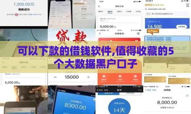 可以下款的借钱软件,值得收藏的5个大数据黑户口子