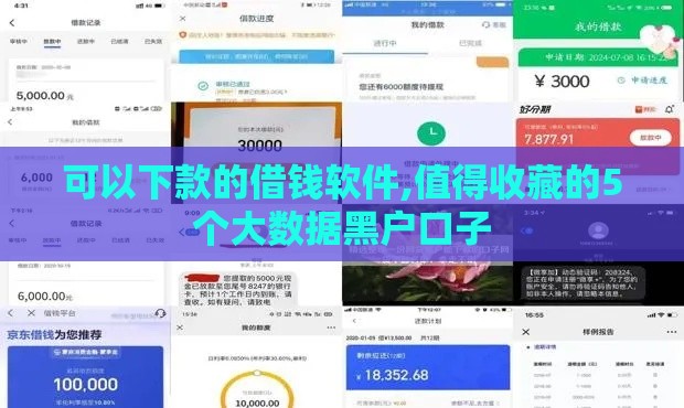 可以下款的借钱软件,值得收藏的5个大数据黑户口子