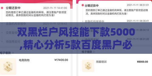 双黑烂户风控能下款5000,精心分析5款百度黑户必下口子