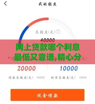 网上贷款哪个利息最低又靠谱,精心分析5款黑户下款1万口子
