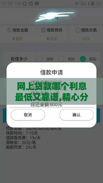 网上贷款哪个利息最低又靠谱,精心分析5款黑户下款1万口子