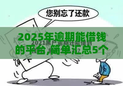 2025年逾期能借钱的平台,简单汇总5个黑户口子容易下的