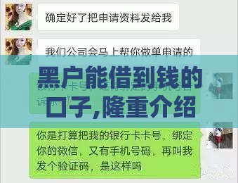黑户能借到钱的口子,隆重介绍5个黑户口子不还钱