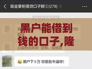 黑户能借到钱的口子,隆重介绍5个黑户口子不还钱