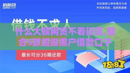 什么大额网贷不看征信,整合5款超级黑户借款口子