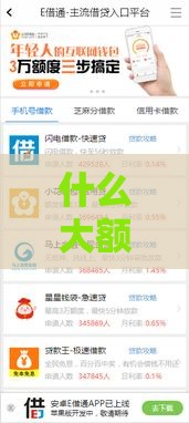 什么大额网贷不看征信,整合5款超级黑户借款口子